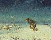 Alfred de Dreux The lone Wolf Sweden oil painting artist